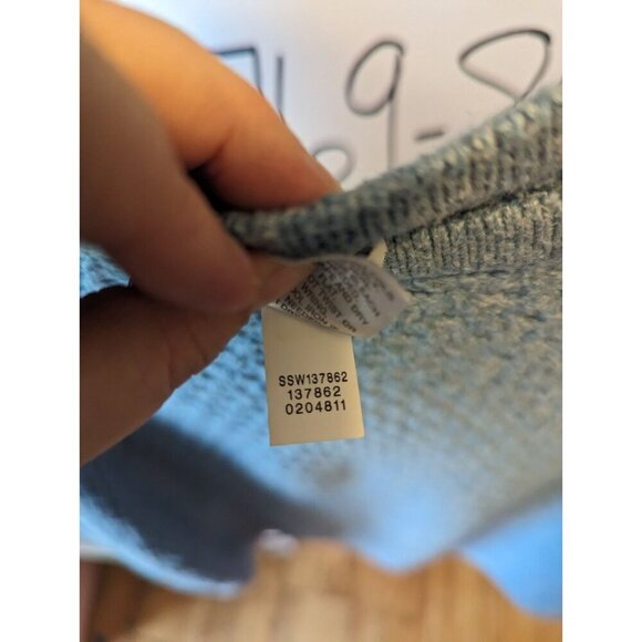 J Jill Cable Knit Sweater Women Small Petite Blue Button Hem Detail Pullover - Picture 7 of 16
